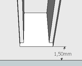 Offset on the recessed line