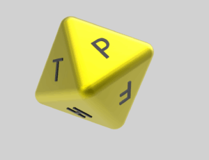Dice with Letters M, L, F, N, S, P, T, H (normal font)