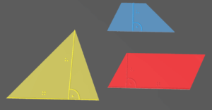 Dreieck, Parallelogramm und Trapez (Flächenberechnung) – Triangle, parallelogram and trapezoid (area calculation)