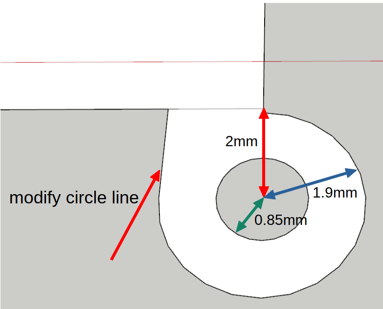 Dimensions of the hinge