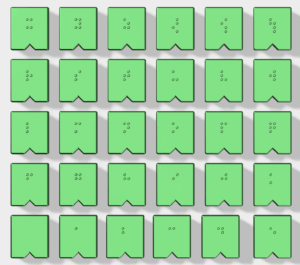 Kleinbuchstaben Eurobraille – Lower case Eurobraille