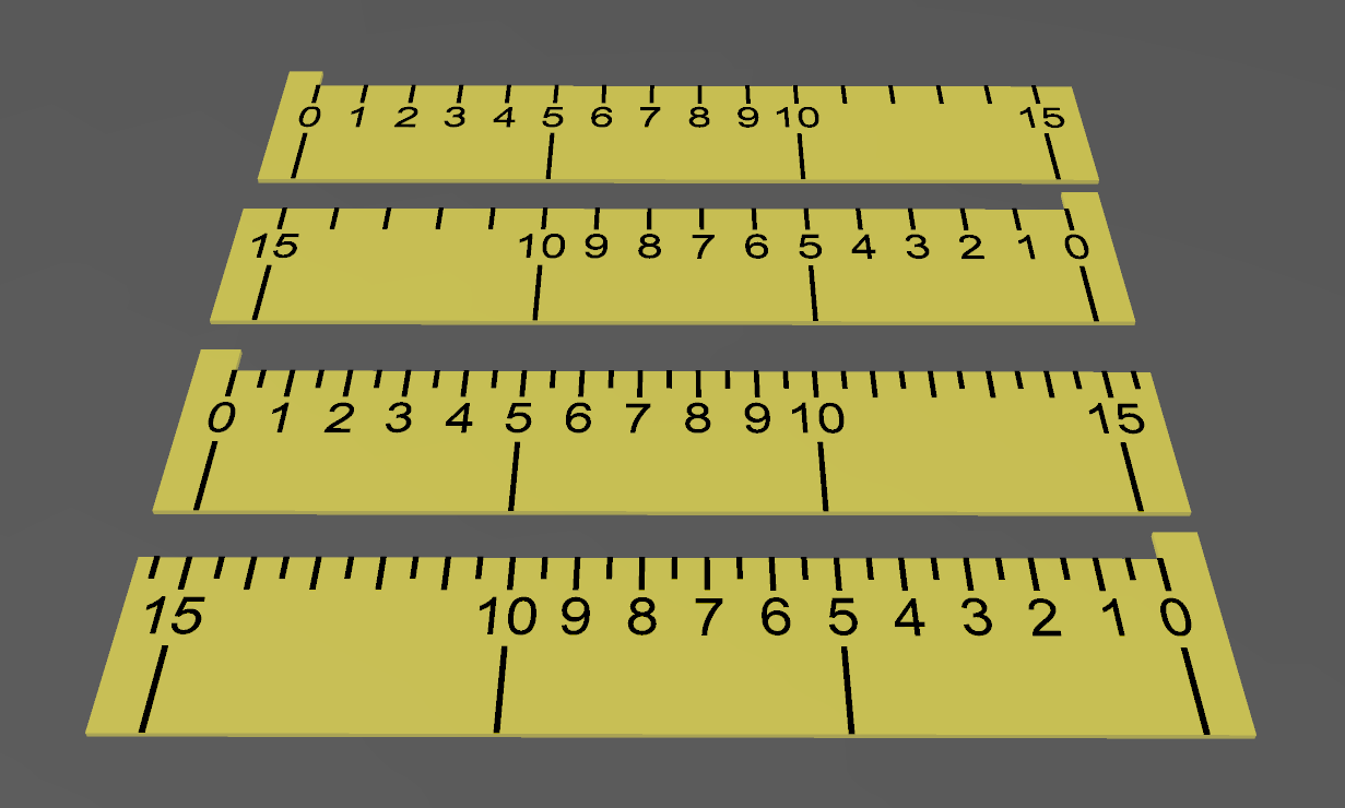 Lineal 15 cm für hochgradig sehbehinderte Schüler – ruler for visual impaired