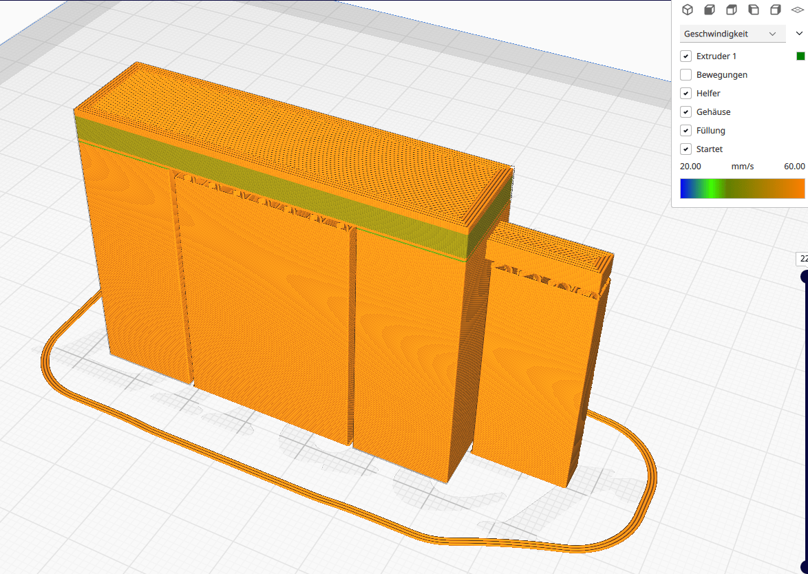 Support structure used by Cura