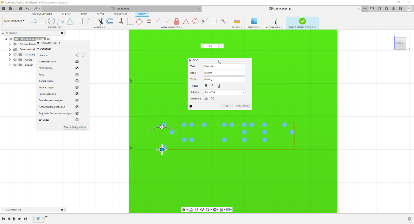 added textfield with